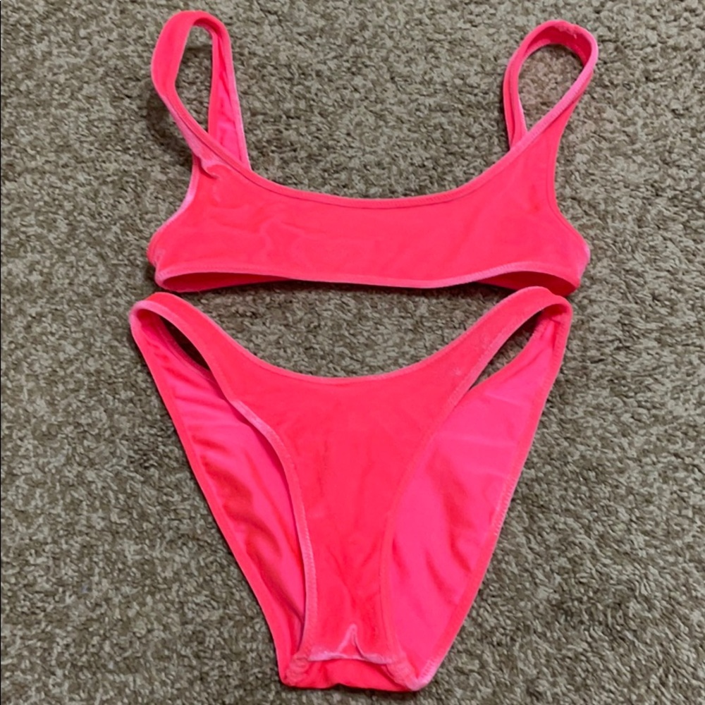 Triangl two-piece velvet swimsuit